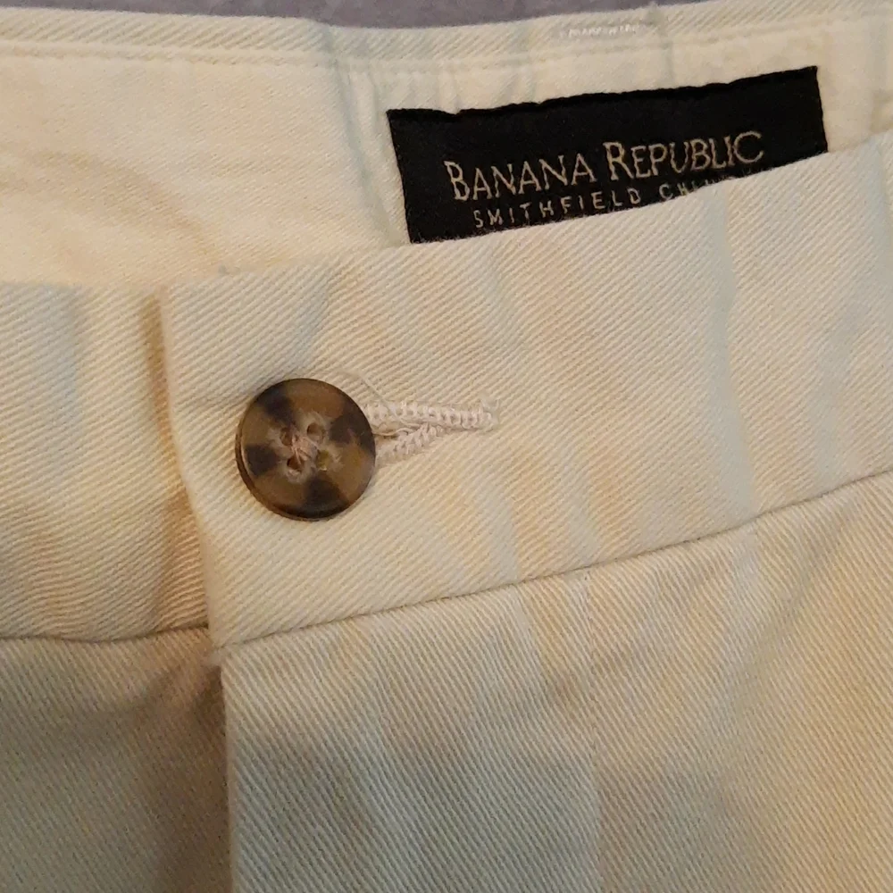 Banana Republic 100% Cotton Smithfield Chino Pleated Men’s 36x32 Beige VTG 90s